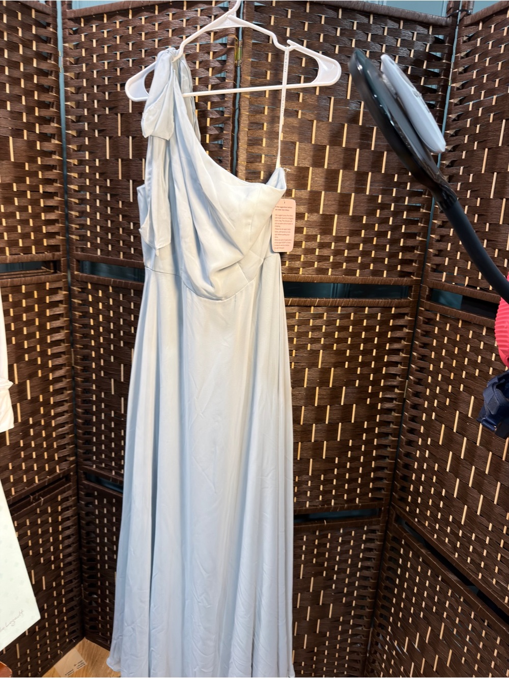 After Six One-Shoulder Light Blue Evening Dress